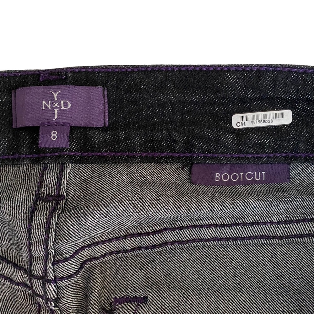 NYDJ Lift Tuck Technology Studded Rhinestones Bootcut Jeans Women’s Size 8 Black - Picture 5 of 14